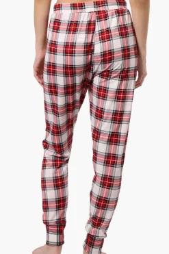 Cuddly Canuckies Plaid Jogger Pajama Pants - Red