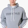 Essentials Super Triple Goose Chest Logo Hoodie - Grey