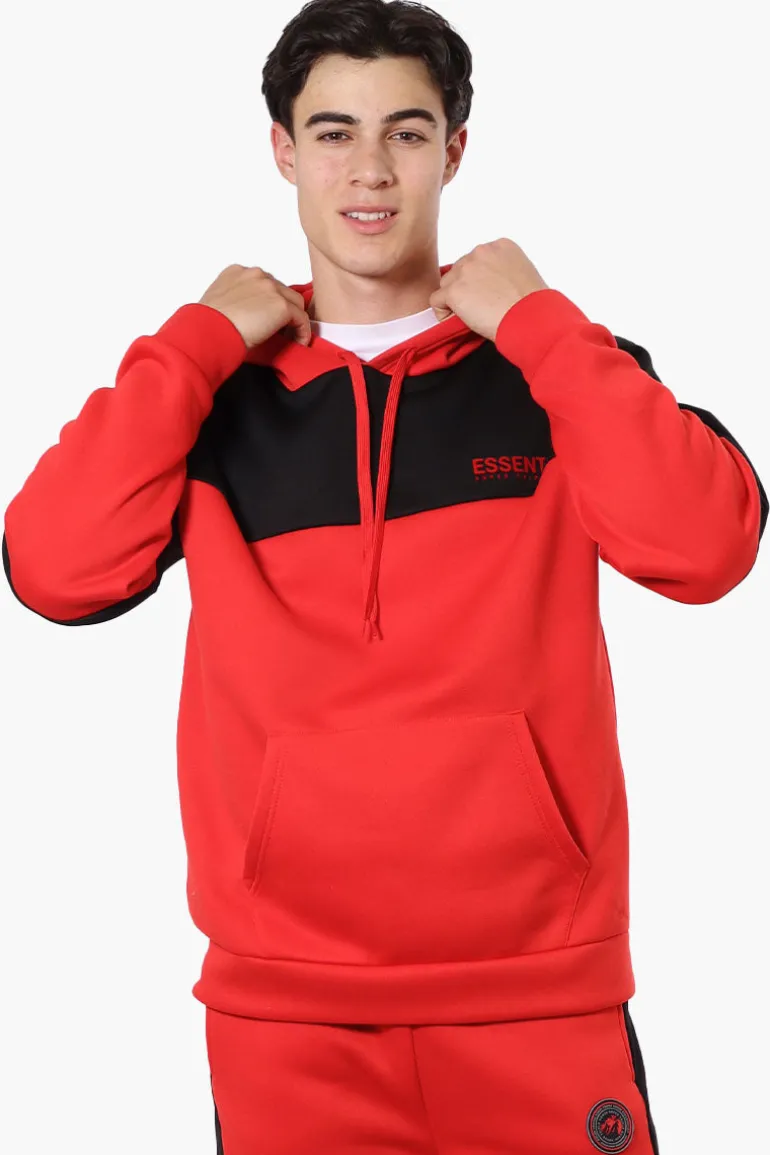 Essentials Super Triple Goose Colour Block Hoodie - Red
