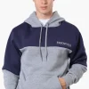Essentials Super Triple Goose Colour Block Hoodie - Grey