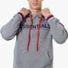 Essentials Super Triple Goose Striped Cuff Detail Hoodie - Grey