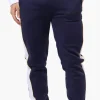 Essentials Super Triple Goose Side Stripe Tie Waist Sweatpants - Navy