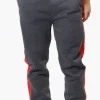 Essentials Super Triple Goose Side Stripe Tie Waist Sweatpants - Grey