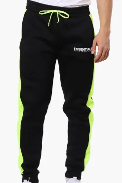 Essentials Super Triple Goose Side Stripe Tie Waist Joggers - Black