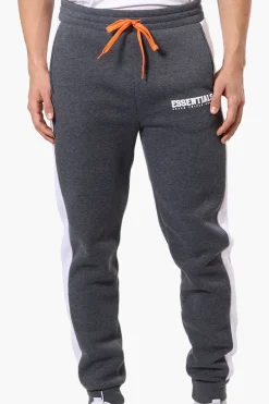 Essentials Super Triple Goose Side Stripe Tie Waist Joggers - Grey