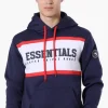 Essentials Super Triple Goose Striped Logo Hoodie - Navy