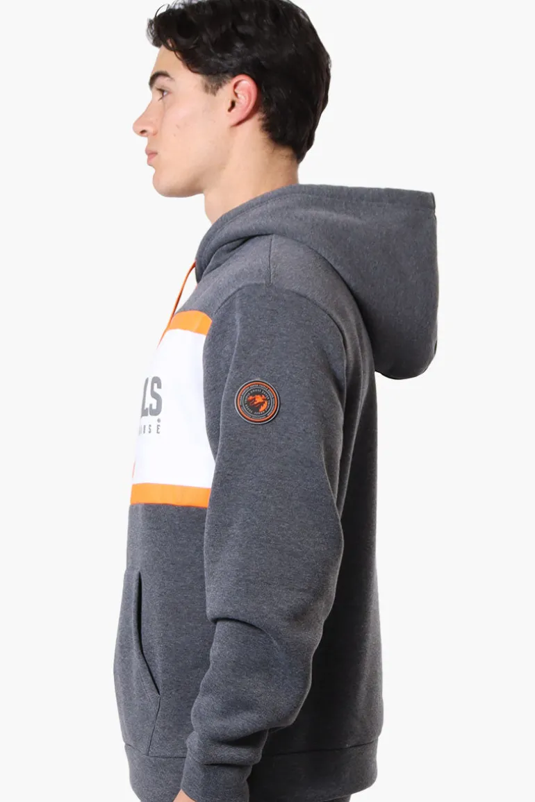 Essentials Super Triple Goose Striped Logo Hoodie - Grey