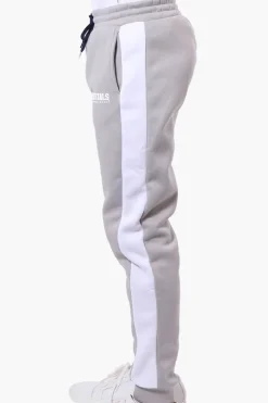 Essentials Super Triple Goose Side Stripe Tie Waist Joggers - Grey