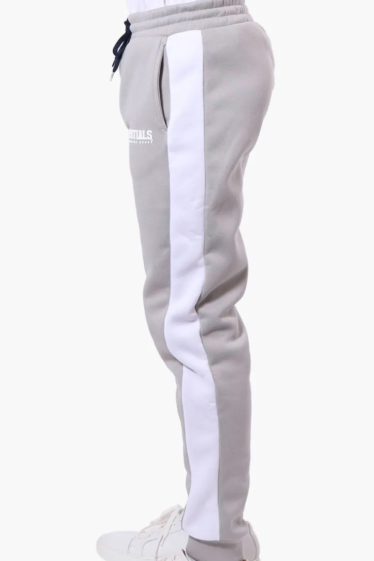 Essentials Super Triple Goose Side Stripe Tie Waist Joggers - Grey