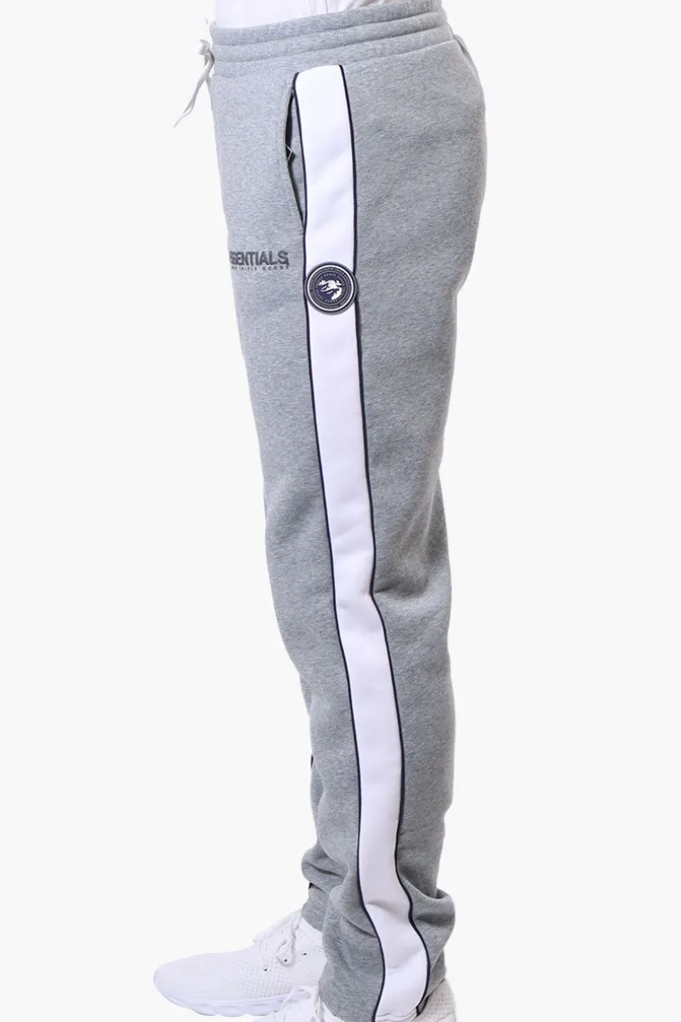 Essentials Super Triple Goose Side Stripe Tie Waist Sweatpants - Grey