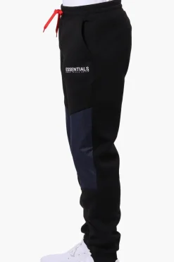 Essentials Super Triple Goose Mesh Insert Tie Waist Joggers - Black