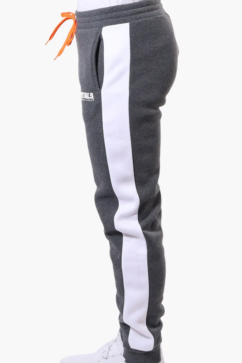 Essentials Super Triple Goose Side Stripe Tie Waist Joggers - Grey