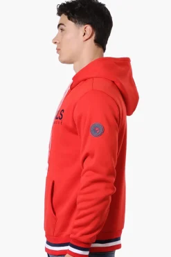 Essentials Super Triple Goose Striped Cuff Detail Hoodie - Red