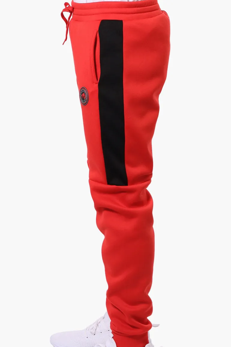 Essentials Super Triple Goose Side Stripe Tie Waist Joggers - Red