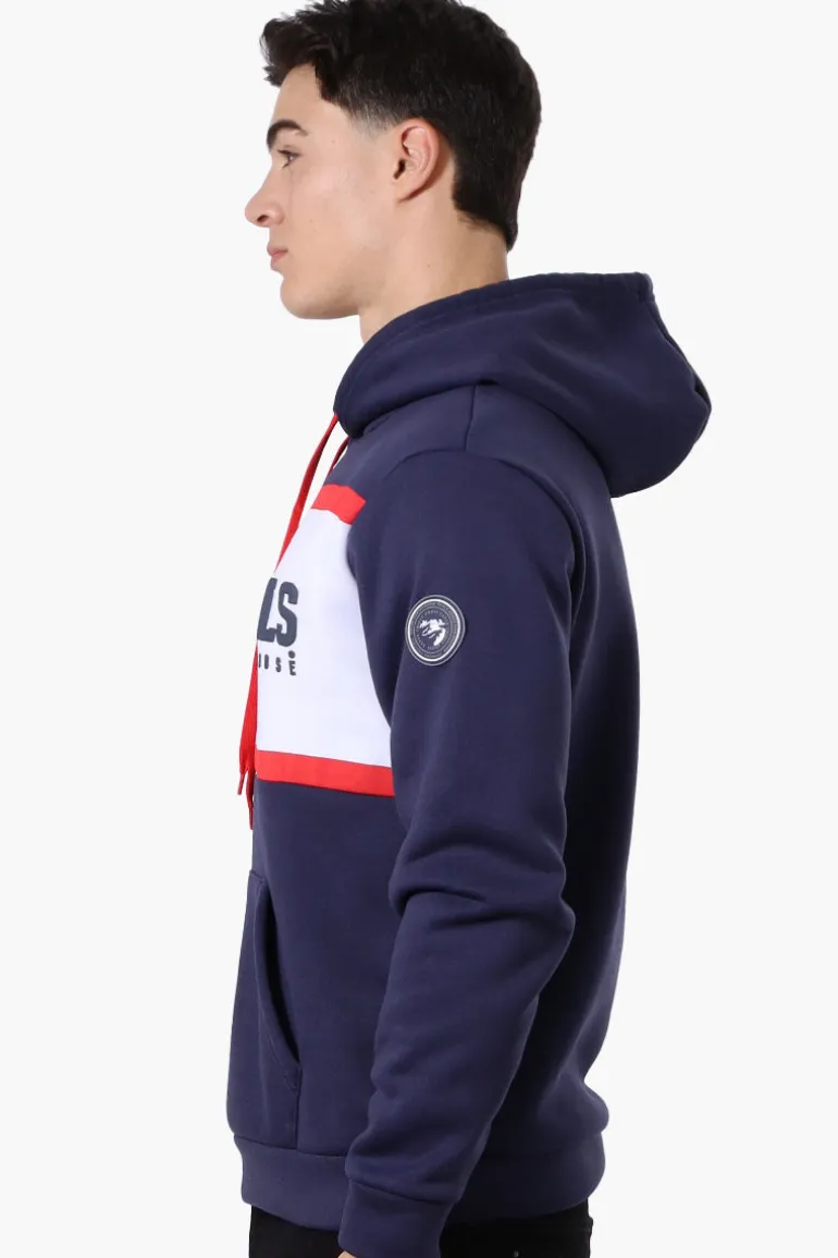 Essentials Super Triple Goose Striped Logo Hoodie - Navy