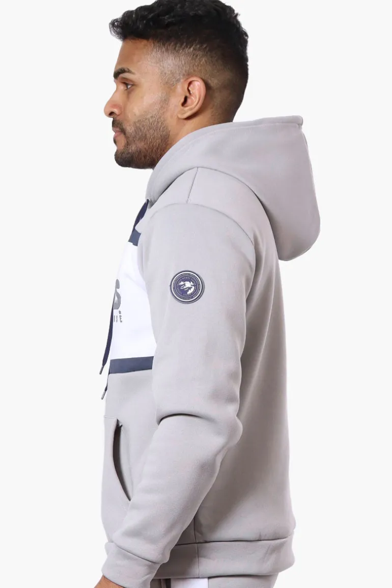 Essentials Super Triple Goose Striped Logo Hoodie - Grey