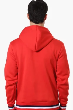 Essentials Super Triple Goose Striped Cuff Detail Hoodie - Red