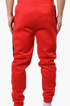 Essentials Super Triple Goose Side Stripe Tie Waist Joggers - Red