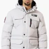 Super Triple Goose 4 Pocket Sherpa Lined Parka Jacket - Stone
