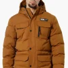 Super Triple Goose 4 Pocket Sherpa Lined Parka Jacket - Rust