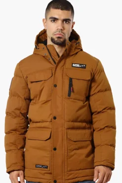Super Triple Goose 4 Pocket Sherpa Lined Parka Jacket - Rust