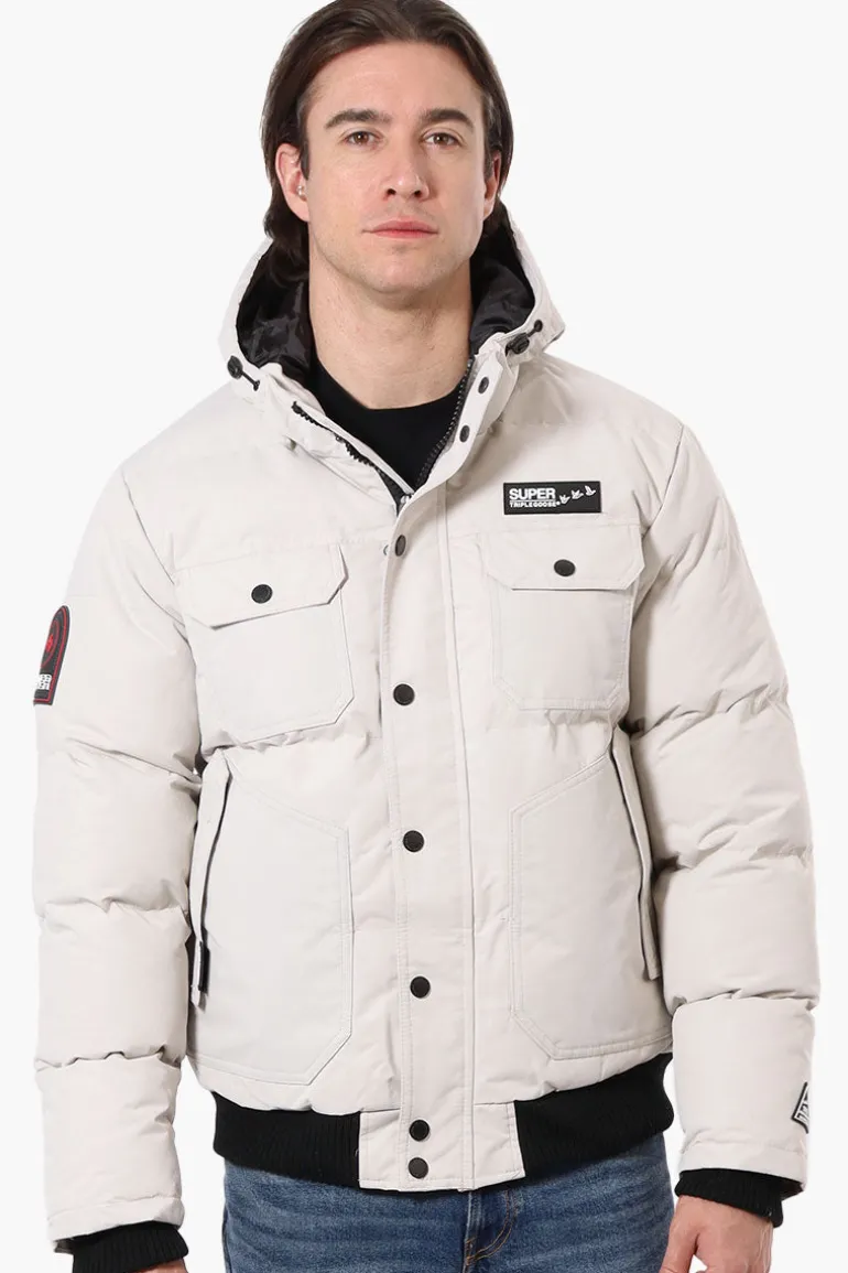 Super Triple Goose 4 Pocket Bomber Jacket - Stone