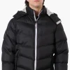 Super Triple Goose Bubble Contrast Detail Bomber Jacket - Black