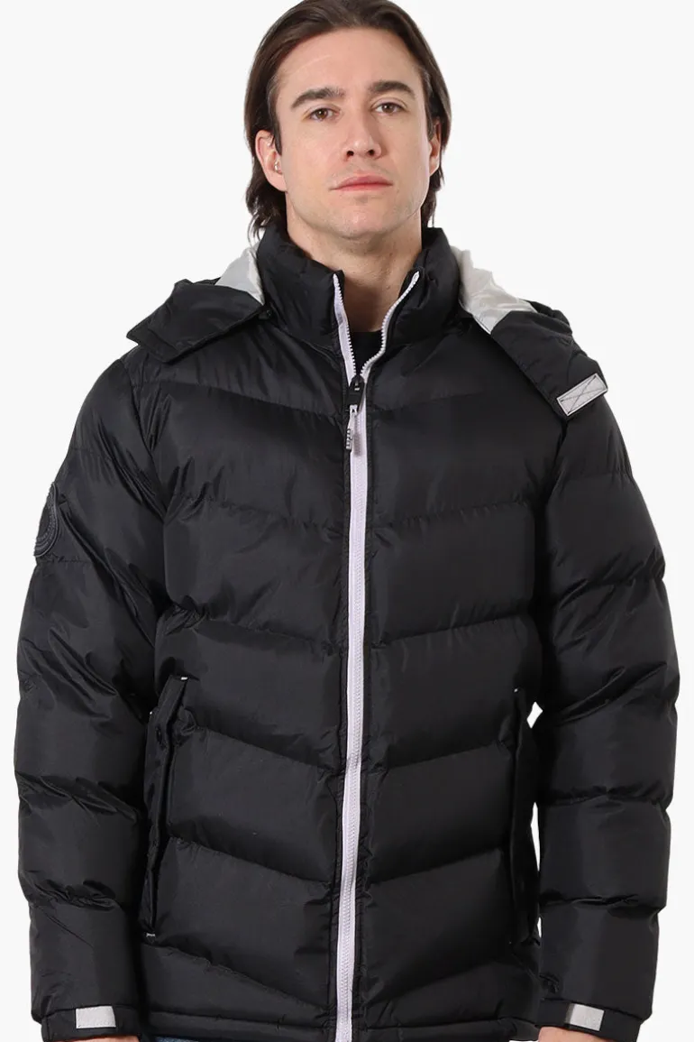 Super Triple Goose Bubble Contrast Detail Bomber Jacket - Black