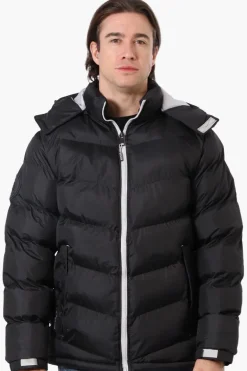 Super Triple Goose Bubble Contrast Detail Bomber Jacket - Black