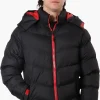 Super Triple Goose Bubble Contrast Detail Bomber Jacket - Black