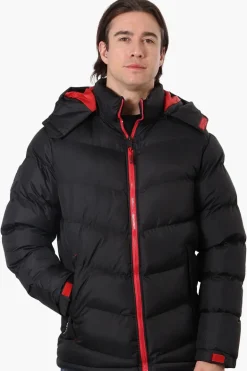 Super Triple Goose Bubble Contrast Detail Bomber Jacket - Black