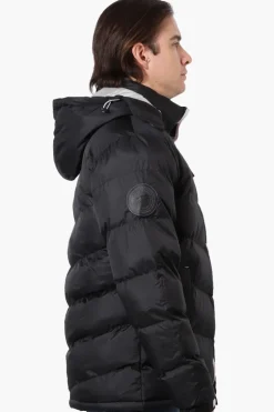 Super Triple Goose Bubble Contrast Detail Bomber Jacket - Black