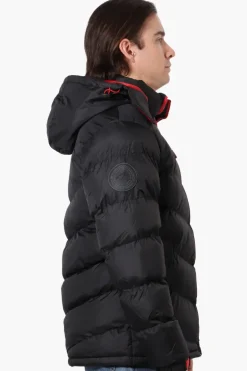 Super Triple Goose Bubble Contrast Detail Bomber Jacket - Black