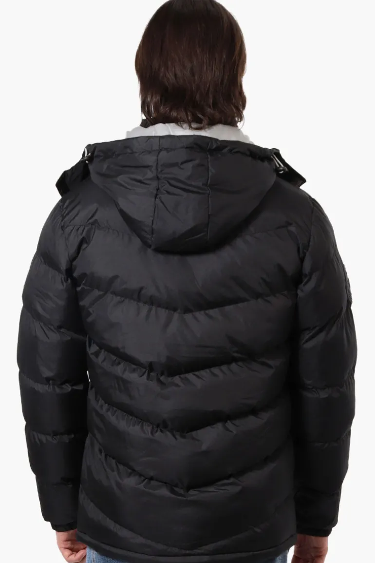 Super Triple Goose Bubble Contrast Detail Bomber Jacket - Black