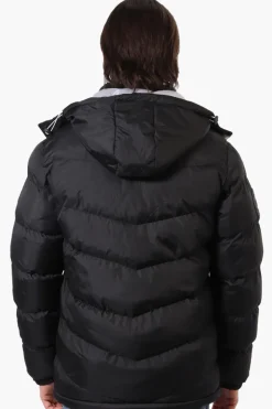 Super Triple Goose Bubble Contrast Detail Bomber Jacket - Black