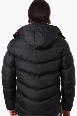 Super Triple Goose Bubble Contrast Detail Bomber Jacket - Black