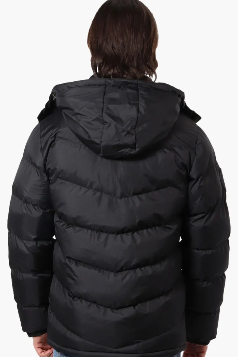 Super Triple Goose Bubble Contrast Detail Bomber Jacket - Black