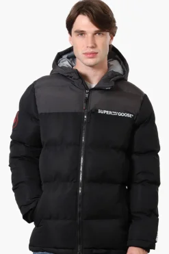 Super Triple Goose Colour Block Bubble Bomber Jacket - Grey