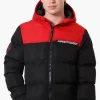 Super Triple Goose Colour Block Bubble Bomber Jacket - Red