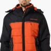 Super Triple Goose Contrast Detail Bubble Bomber Jacket - Orange