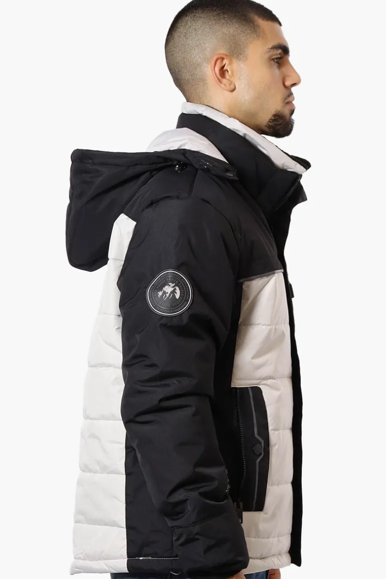 Super Triple Goose Contrast Detail Bubble Bomber Jacket - Stone