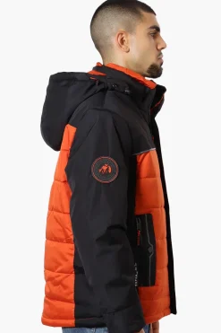 Super Triple Goose Contrast Detail Bubble Bomber Jacket - Orange