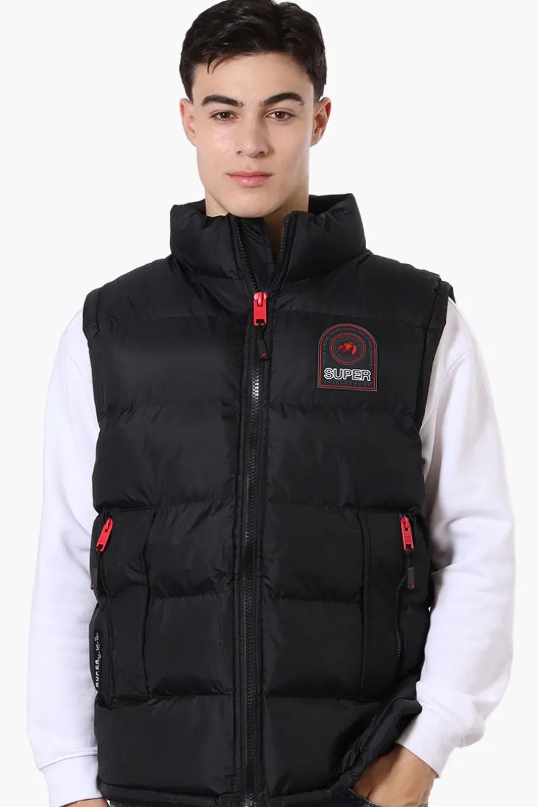 Super Triple Goose Double Pocket Bubble Vest - Black