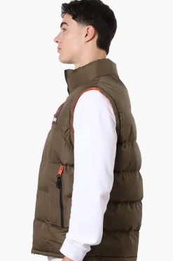Super Triple Goose Double Pocket Bubble Vest - Olive