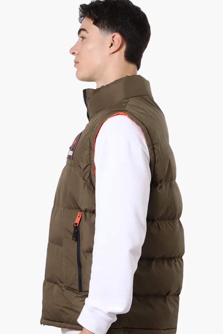 Super Triple Goose Double Pocket Bubble Vest - Olive
