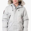 Super Triple Goose Faux Fur Twill Parka Jacket - Stone