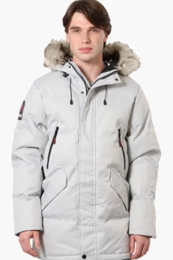 Super Triple Goose Faux Fur Twill Parka Jacket - Stone