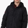 Super Triple Goose Faux Fur Lined Hood Parka Jacket - Black