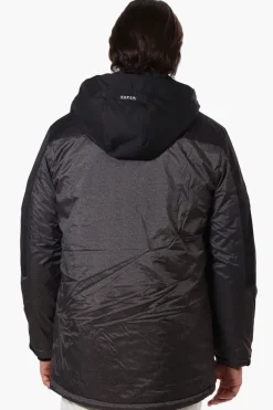 Super Triple Goose Faux Fur Lined Hood Parka Jacket - Black