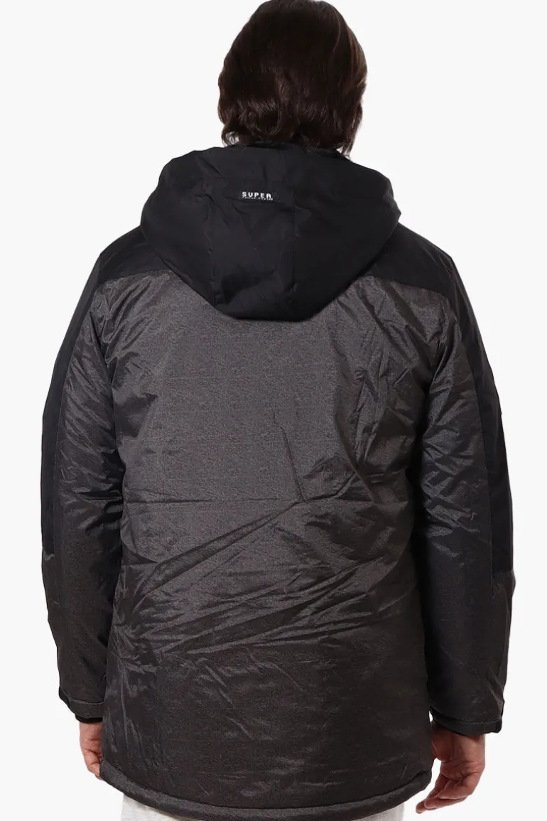 Super Triple Goose Faux Fur Lined Hood Parka Jacket - Black